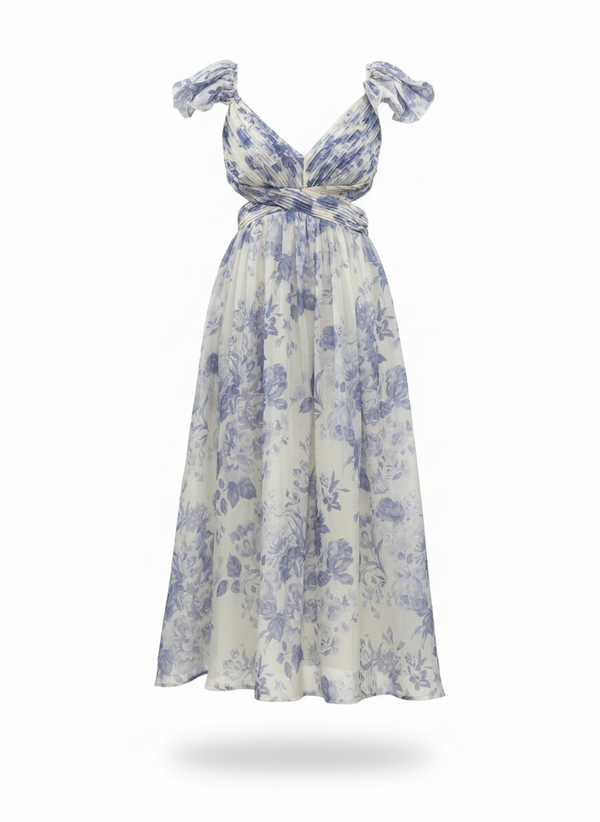 Vestido Floral Celeste